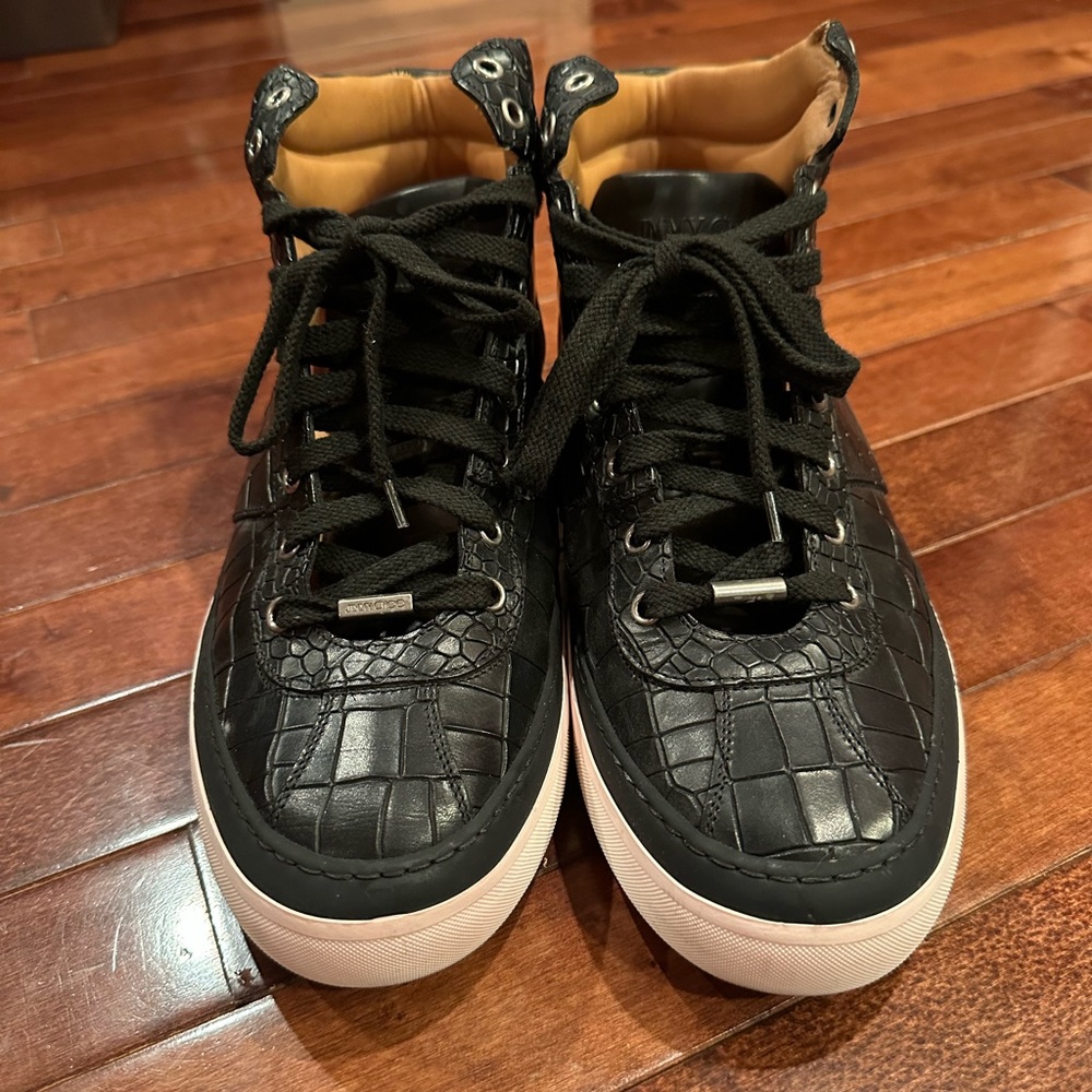 Jimmy Choo Crocodile High Top Sneakers